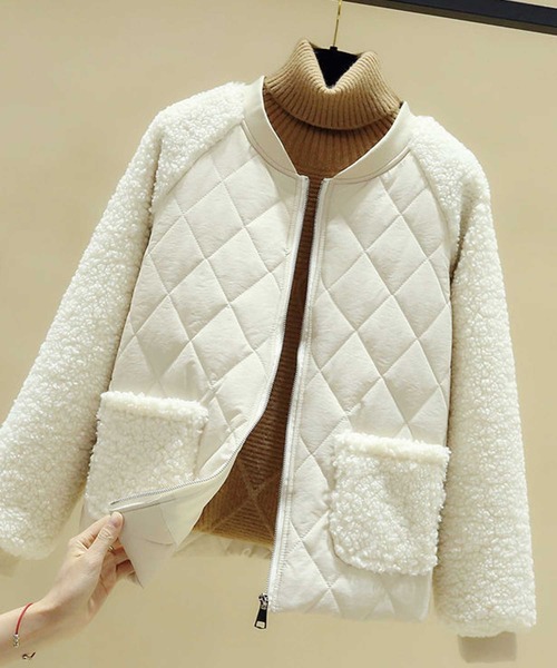 SPIGA（スピーガ）の「キルティングボアドッキングブルゾン（ブルゾン・レディース・ピンク/グリーン/オフホワイト/ブラック・FREE）」の2枚目の写真