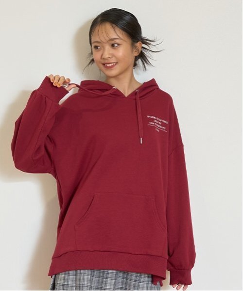 LOVETOXIC（ラブトキシック）の「【LTXC】バックサガラパーカ（パーカー・キッズ・ブラック/エンジ/アイボリー/トップグレー・S/M/L）」の5枚目の写真
