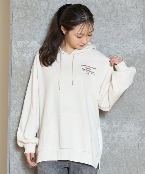 LOVETOXIC（ラブトキシック）の「【LTXC】バックサガラパーカ（パーカー・キッズ・ブラック/エンジ/アイボリー/トップグレー・S/M/L）」の7枚目の写真