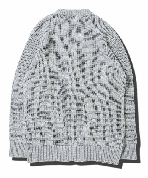 jiggys shop(ジギーズショップ)の「ワッフル編みウォッシャブルニットカーディガン(カーディガン/ボレロ・メンズ・ブラック/ミックスグレー/カーキ・MEDIUM/LARGE/X-LARGE)」の8枚目の写真