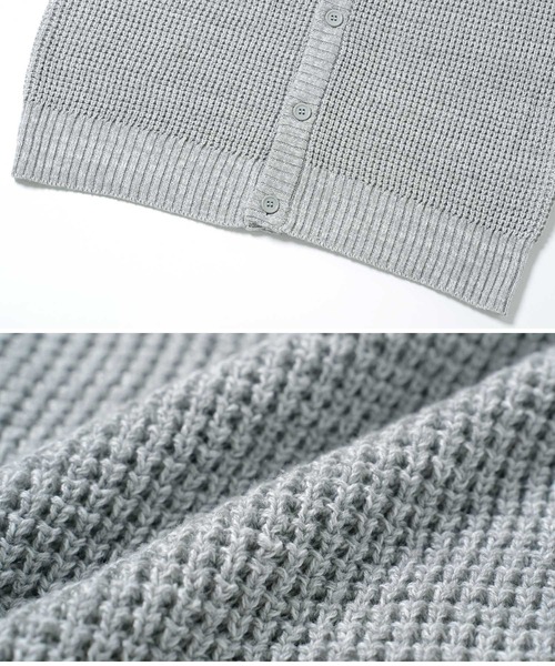 jiggys shop(ジギーズショップ)の「ワッフル編みウォッシャブルニットカーディガン(カーディガン/ボレロ・メンズ・ブラック/ミックスグレー/カーキ・MEDIUM/LARGE/X-LARGE)」の10枚目の写真