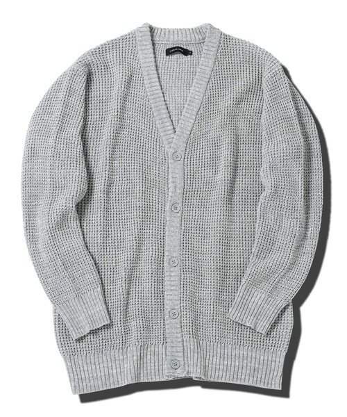 jiggys shop(ジギーズショップ)の「ワッフル編みウォッシャブルニットカーディガン(カーディガン/ボレロ・メンズ・ブラック/ミックスグレー/カーキ・MEDIUM/LARGE/X-LARGE)」の14枚目の写真