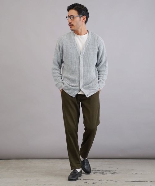 セール】ワッフル編みウォッシャブルニットカーディガン