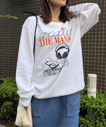 【spiritoso】CLUB THE MANIAヘッドフォンプリント裏毛トレーナー