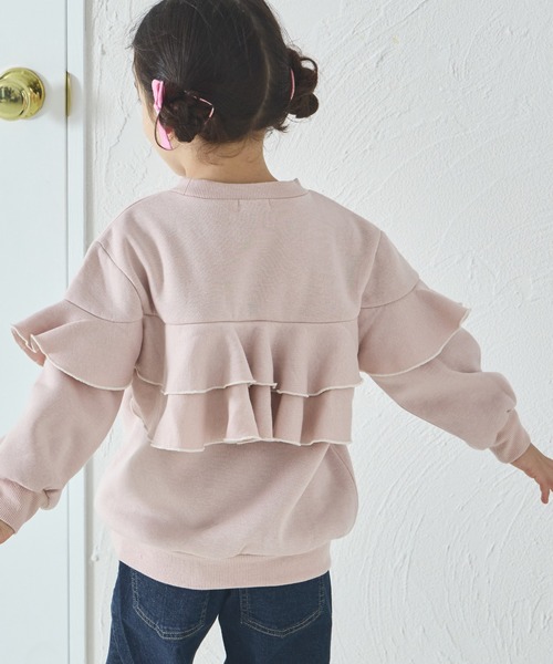 未使用】unminou アンミヌ 裏起毛フリルスウェット ピンク 毛玉