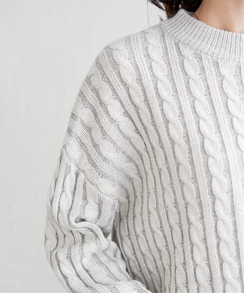 ikka（イッカ）の「ケーブルニットプルオーバー（ニット/セーター・レディース・ライトグレー/スカイブルー/エメラルド/ネイビー・M/L/S）」の19枚目の写真