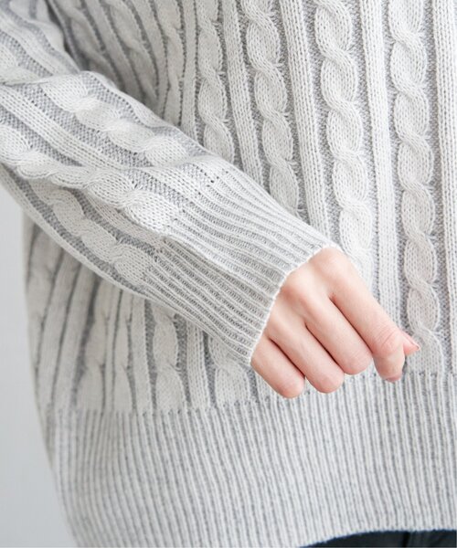 ikka（イッカ）の「ケーブルニットプルオーバー（ニット/セーター・レディース・ライトグレー/スカイブルー/エメラルド/ネイビー・M/L/S）」の20枚目の写真