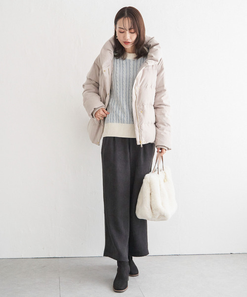 ikka（イッカ）の「ケーブルニットプルオーバー（ニット/セーター・レディース・ライトグレー/スカイブルー/エメラルド/ネイビー・M/L/S）」の12枚目の写真