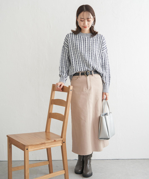 ikka（イッカ）の「ケーブルニットプルオーバー（ニット/セーター・レディース・ライトグレー/スカイブルー/エメラルド/ネイビー・M/L/S）」の15枚目の写真