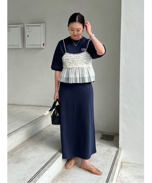 titivate（ティティベイト）の「刺繍入りハーフスリーブスウェットプルオーバー（スウェット・レディース・グレー系その他2/ネイビー/グレー系その他/ピンク・L/M/S）」の13枚目の写真