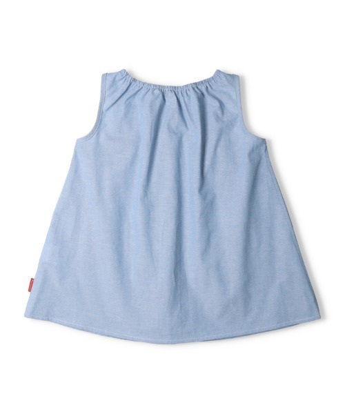 Moujonjon（ムージョンジョン）の「かぎ針ポケットジャンパースカート（ジャンパースカート・キッズ・ブルー・90/100/110/120/130/140）」の3枚目の写真