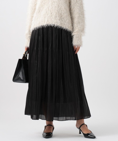 BAYFLOW（ベイフロー）の「[上品な光沢感]グロッシープリーツスカート（スカート・レディース・ブルー/テラコッタ/ブラック・FREE）」の2枚目の写真