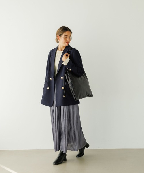 BAYFLOW（ベイフロー）の「[上品な光沢感]グロッシープリーツスカート（スカート・レディース・ブルー/テラコッタ/ブラック・FREE）」の10枚目の写真