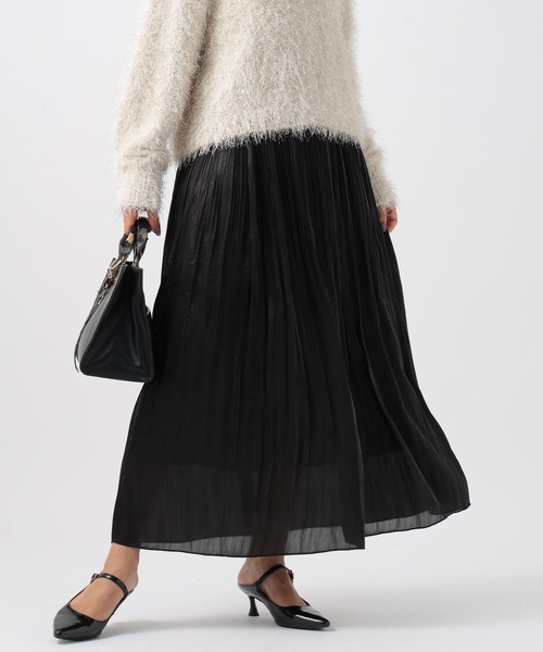 BAYFLOW（ベイフロー）の「[上品な光沢感]グロッシープリーツスカート（スカート・レディース・ブルー/テラコッタ/ブラック・FREE）」の16枚目の写真