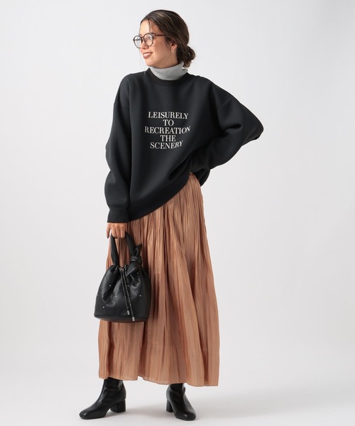 BAYFLOW（ベイフロー）の「[上品な光沢感]グロッシープリーツスカート（スカート・レディース・ブルー/テラコッタ/ブラック・FREE）」の19枚目の写真