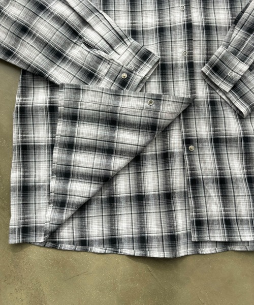 SHAGGIE（シャギー）の「バックスリットチェック柄シャツ（シャツ/ブラウス・レディース・ピンク/ブラック・FREE）」の6枚目の写真