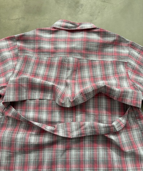 SHAGGIE（シャギー）の「バックスリットチェック柄シャツ（シャツ/ブラウス・レディース・ピンク/ブラック・FREE）」の21枚目の写真