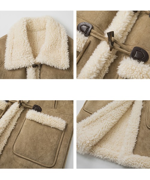 完売商品 Fano Studios ムートンコート ダッフルコート ウール混 ハーフハイカラー ミドルダッフルコート FD24W377