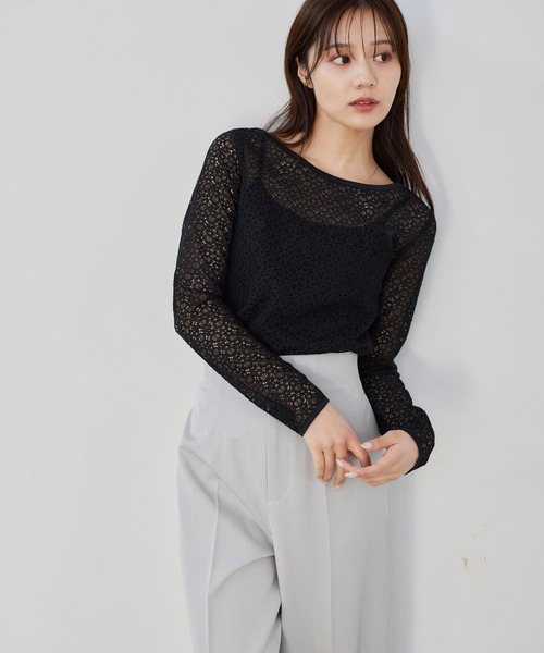 Andemiu（アンデミュウ）の「アソートバックシャンカット291762（Tシャツ/カットソー・レディース・ブラック系9/オフホワイト/ブラック系1/グレー・FREE）」の14枚目の写真