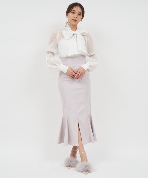 ROYAL PARTY（ロイヤルパーティー）の「ガムストレッチマーメイドスカート’25ｓ（スカート・レディース・ベージュ/パープル/ネイビー/ブラック・SMALL/MEDIUM）」の16枚目の写真