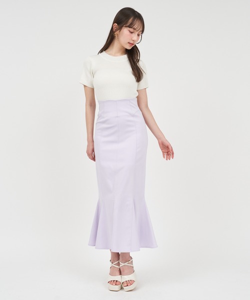 ROYAL PARTY（ロイヤルパーティー）の「ガムストレッチマーメイドスカート’25ｓ（スカート・レディース・ベージュ/パープル/ネイビー/ブラック・SMALL/MEDIUM）」の20枚目の写真