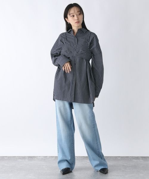 JEANASIS（ジーナシス）の「コットンチェックビスチェ/321933（その他トップス・レディース・グレー系その他/ネイビー系/ブルー系その他・FREE）」の4枚目の写真