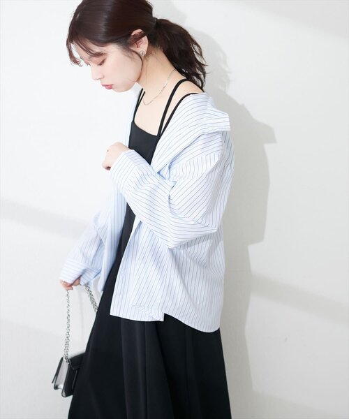 natural couture(ナチュラルクチュール)の「カットジョーゼットキャミワンピース(ワンピース・レディース・グレイッシュベージュ/グレー/ブラック/モカ/ドット・FREE)」の15枚目の写真