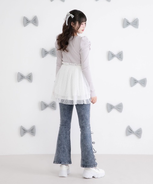 DearMyLoveRose(ディアマイラブローズ)の「チュールドッキングミニワンピース【大きいサイズ有】(ワンピース・レディース・ホワイト/グレー/ブラック/ライトグレー/ホワイト系その他/ピンクベージュ・3L/LL/LARGE/MEDIUM/SMALL)」の17枚目の写真