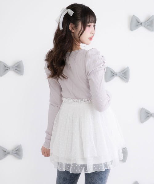 DearMyLoveRose(ディアマイラブローズ)の「チュールドッキングミニワンピース【大きいサイズ有】(ワンピース・レディース・ホワイト/グレー/ブラック/ライトグレー/ホワイト系その他/ピンクベージュ・3L/LL/LARGE/MEDIUM/SMALL)」の19枚目の写真