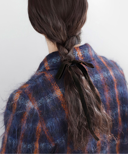 ANEMONE（アネモネ）の「ベロアリボンヘアゴム（ヘアゴム・レディース・ブラック/ダークグレー・FREE）」の7枚目の写真