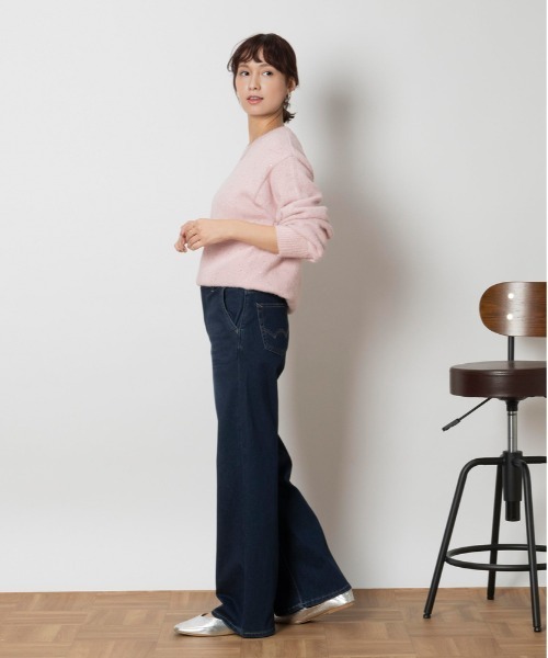 EDWIN(エドウィン)の「EDWIN(エドウィン)【レディース】【スゴイラク】「JERSEYSEASY」ワイドパンツ(デニムパンツ・レディース・ダークインディゴブルー/ネイビー・S/M/L/XS/06)」の5枚目の写真