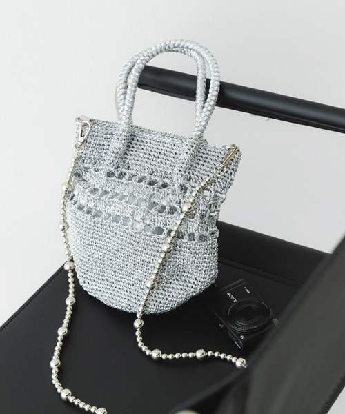 RODE SKO(ロデスコ)の「ビーズショルダーバッグ(ショルダーバッグ・レディース・シルバー/ブラック/ブラウン・ONE)」の3枚目の写真