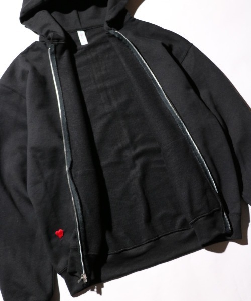 JERZEES（ジャージーズ）の「JERZEES / ジャージーズ "HEART BALLON" ZIP UP HOODIE 刺しゅう ワンポイント ジップアップパーカー（パーカー・メンズ・グレー/ブラック・X-LARGE/LARGE/MEDIUM）」の13枚目の写真