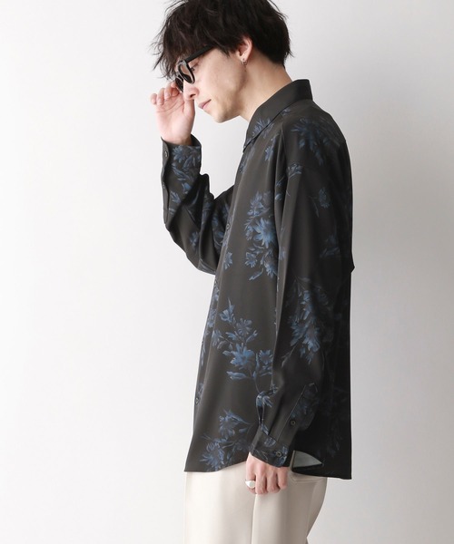 RAGEBLUE（レイジブルー）の「【LUXURY+EASY】ラグイージー/アソートフラワー柄オーバーサイズシャツ/ストライプシャツ（シャツ/ブラウス・メンズ・グレー/ライトブルー/ブラック/ホワイト・MEDIUM/LARGE）」の16枚目の写真