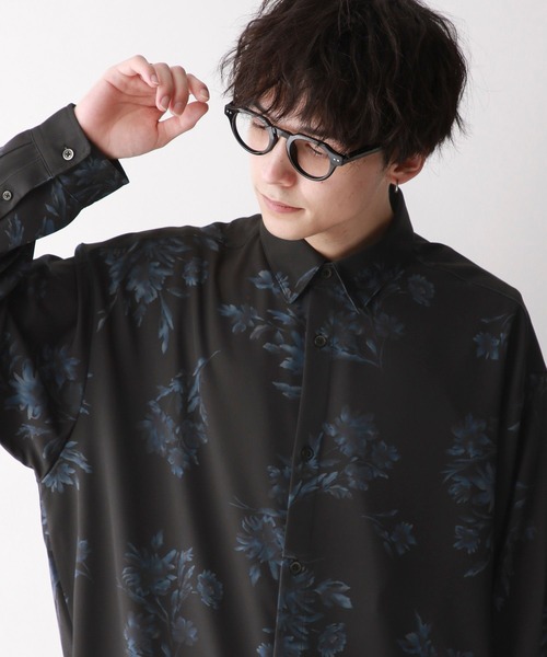 RAGEBLUE（レイジブルー）の「【LUXURY+EASY】ラグイージー/アソートフラワー柄オーバーサイズシャツ/ストライプシャツ（シャツ/ブラウス・メンズ・グレー/ライトブルー/ブラック/ホワイト・MEDIUM/LARGE）」の17枚目の写真