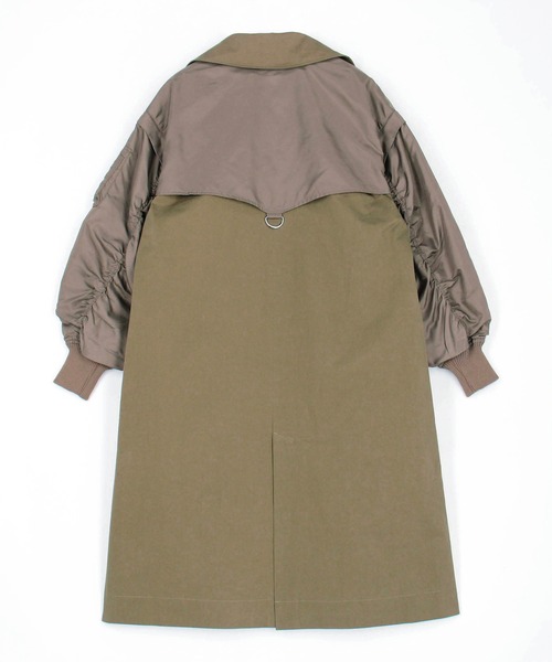 NICOLE white（ニコルホワイト）の「MA-1ロングコート（その他アウター・レディース・カーキ/ブラック・FREE）」の5枚目の写真