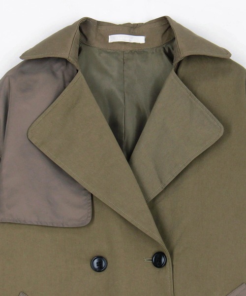 NICOLE white（ニコルホワイト）の「MA-1ロングコート（その他アウター・レディース・カーキ/ブラック・FREE）」の6枚目の写真