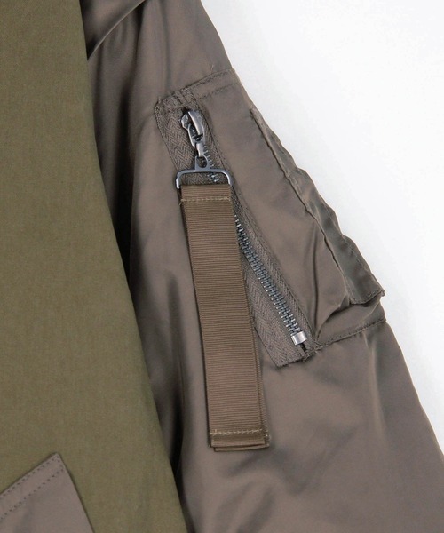 NICOLE white（ニコルホワイト）の「MA-1ロングコート（その他アウター・レディース・カーキ/ブラック・FREE）」の10枚目の写真