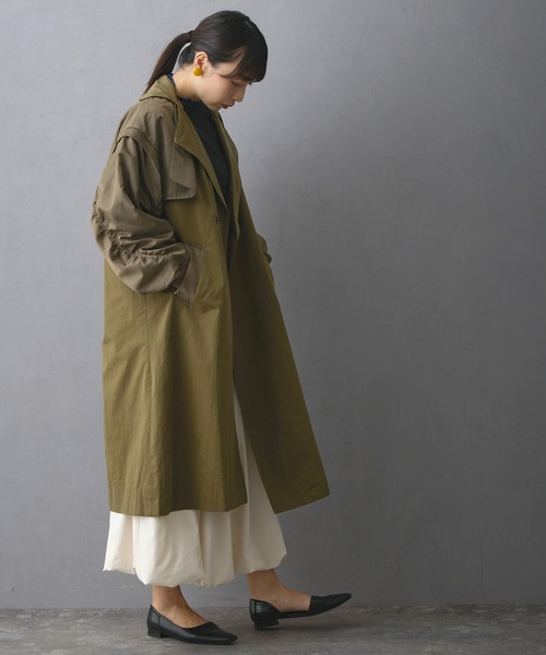 NICOLE white（ニコルホワイト）の「MA-1ロングコート（その他アウター・レディース・カーキ/ブラック・FREE）」の14枚目の写真