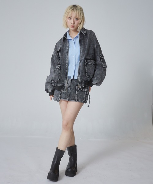 ENVYM(アンビー)の「ポケットデニムミニスカート(デニムスカート・レディース・ブラック/ピンク/ブルー・MEDIUM/SMALL)」の13枚目の写真