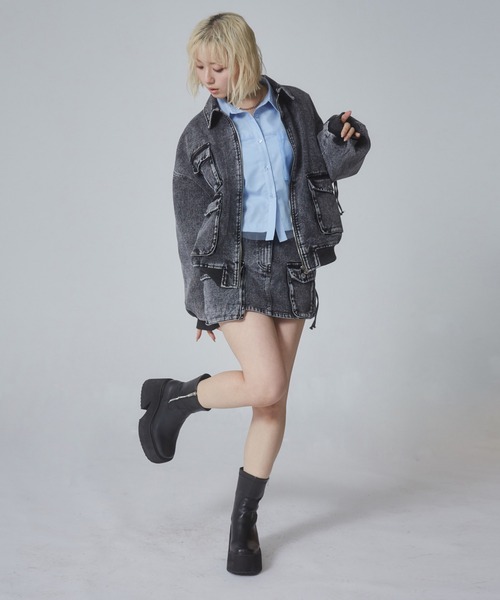 ENVYM(アンビー)の「ポケットデニムミニスカート(デニムスカート・レディース・ブラック/ピンク/ブルー・MEDIUM/SMALL)」の14枚目の写真