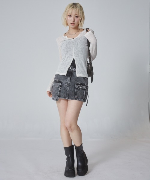 ENVYM(アンビー)の「ポケットデニムミニスカート(デニムスカート・レディース・ブラック/ピンク/ブルー・MEDIUM/SMALL)」の9枚目の写真