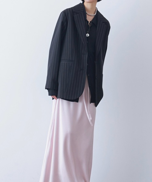 PURE BRIGHT（ピュアブライト）の「ストライプ変形テーラードジャケット（テーラードジャケット・レディース・ブルー/ブラック/ネイビー・FREE）」の14枚目の写真