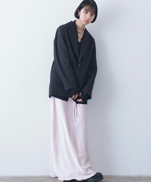 PURE BRIGHT（ピュアブライト）の「ストライプ変形テーラードジャケット（テーラードジャケット・レディース・ブルー/ブラック/ネイビー・FREE）」の15枚目の写真