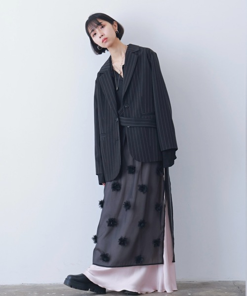 PURE BRIGHT（ピュアブライト）の「ストライプ変形テーラードジャケット（テーラードジャケット・レディース・ブルー/ブラック/ネイビー・FREE）」の17枚目の写真