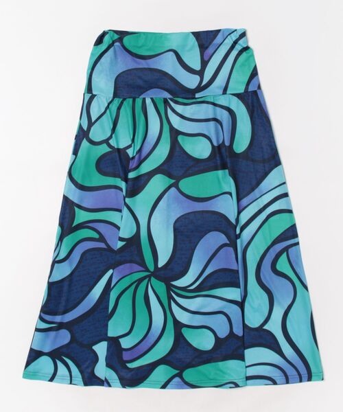 Maunaloa(マウナロア)の「【Maunaloa】Ocean Blue Bird ネオンハイビマキシスカート(スカート・レディース・ネイビー/ブルー/ピンク・ML/LL)」の7枚目の写真
