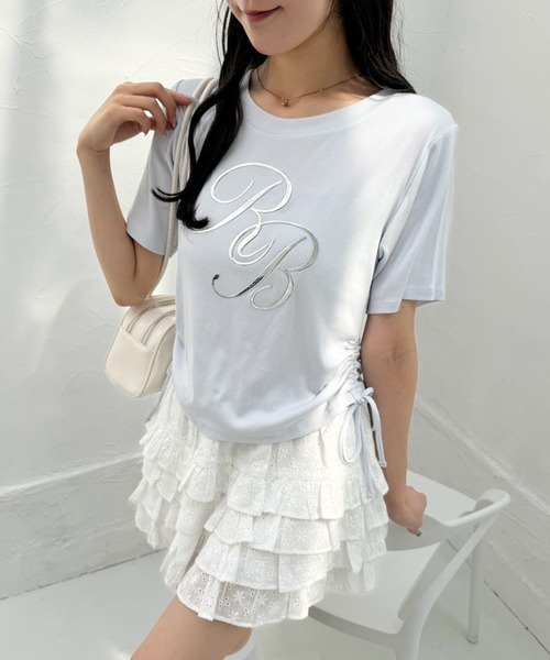 one after another NICE CLAUP（ワンアフターアナザーナイスクラップ）の「サイドドロストTシャツ（Tシャツ/カットソー・レディース・オフホワイト/サックスブルー/ピンク/ホワイト系その他・FREE）」の21枚目の写真