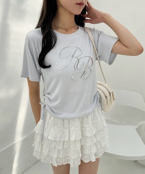 one after another NICE CLAUP（ワンアフターアナザーナイスクラップ）の「サイドドロストTシャツ（Tシャツ/カットソー・レディース・オフホワイト/サックスブルー/ピンク/ホワイト系その他・FREE）」の22枚目の写真