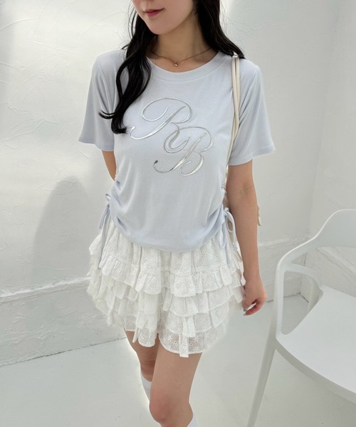 one after another NICE CLAUP（ワンアフターアナザーナイスクラップ）の「サイドドロストTシャツ（Tシャツ/カットソー・レディース・オフホワイト/サックスブルー/ピンク/ホワイト系その他・FREE）」の20枚目の写真
