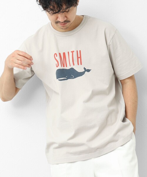 BARNS OUTFITTERS(バーンズアウトフィッターズ)の「【BARNS OUTFITTERS】別注タフネックT SMITH 25SS(Tシャツ/カットソー・メンズ・ホワイト/キナリ/ブルー/ピンク・S/M/L)」の3枚目の写真
